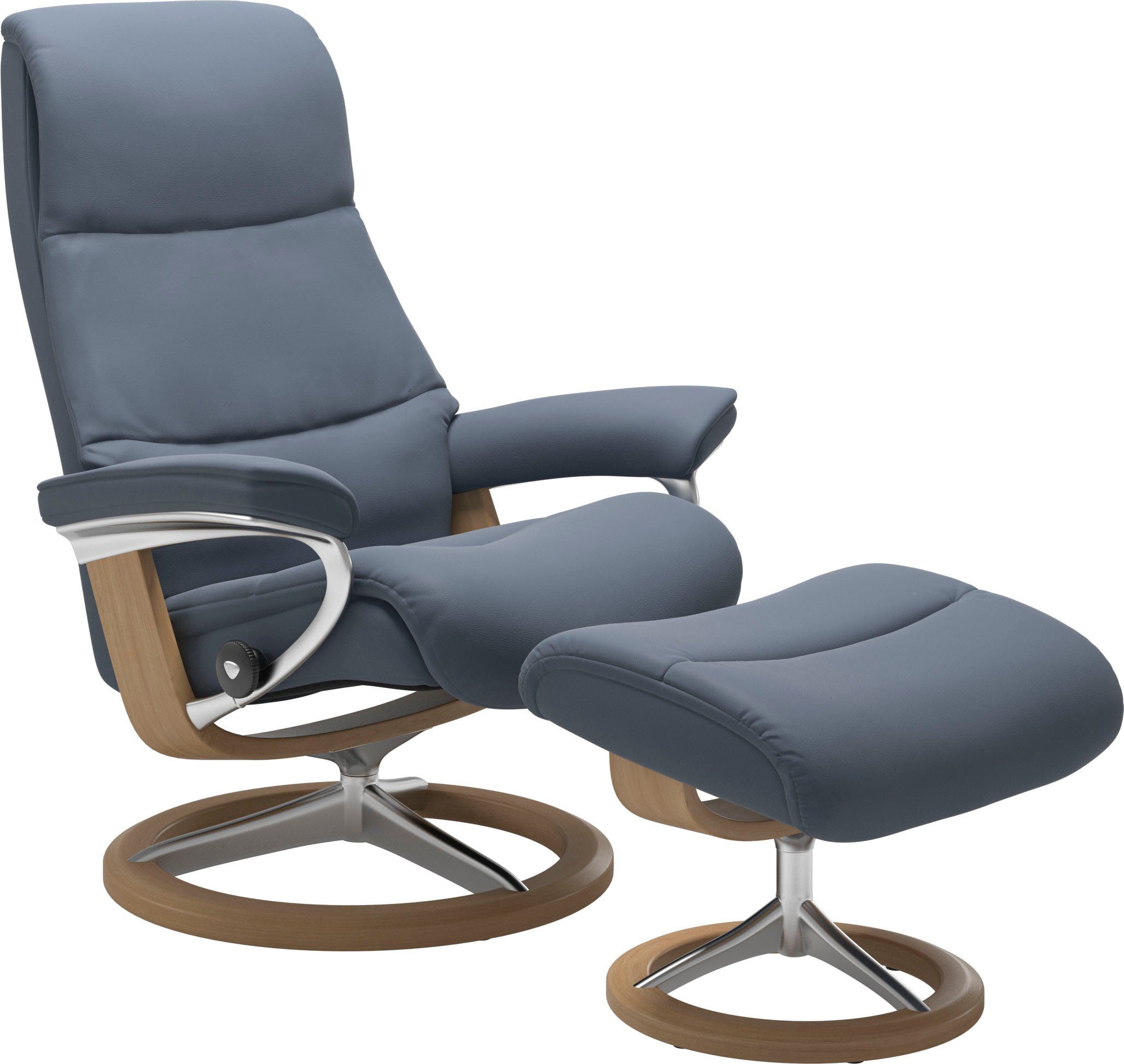 (Set, View L,Gestell Hocker), Größe Stressless® Signature Relaxsessel mit mit Base, Relaxsessel Eiche