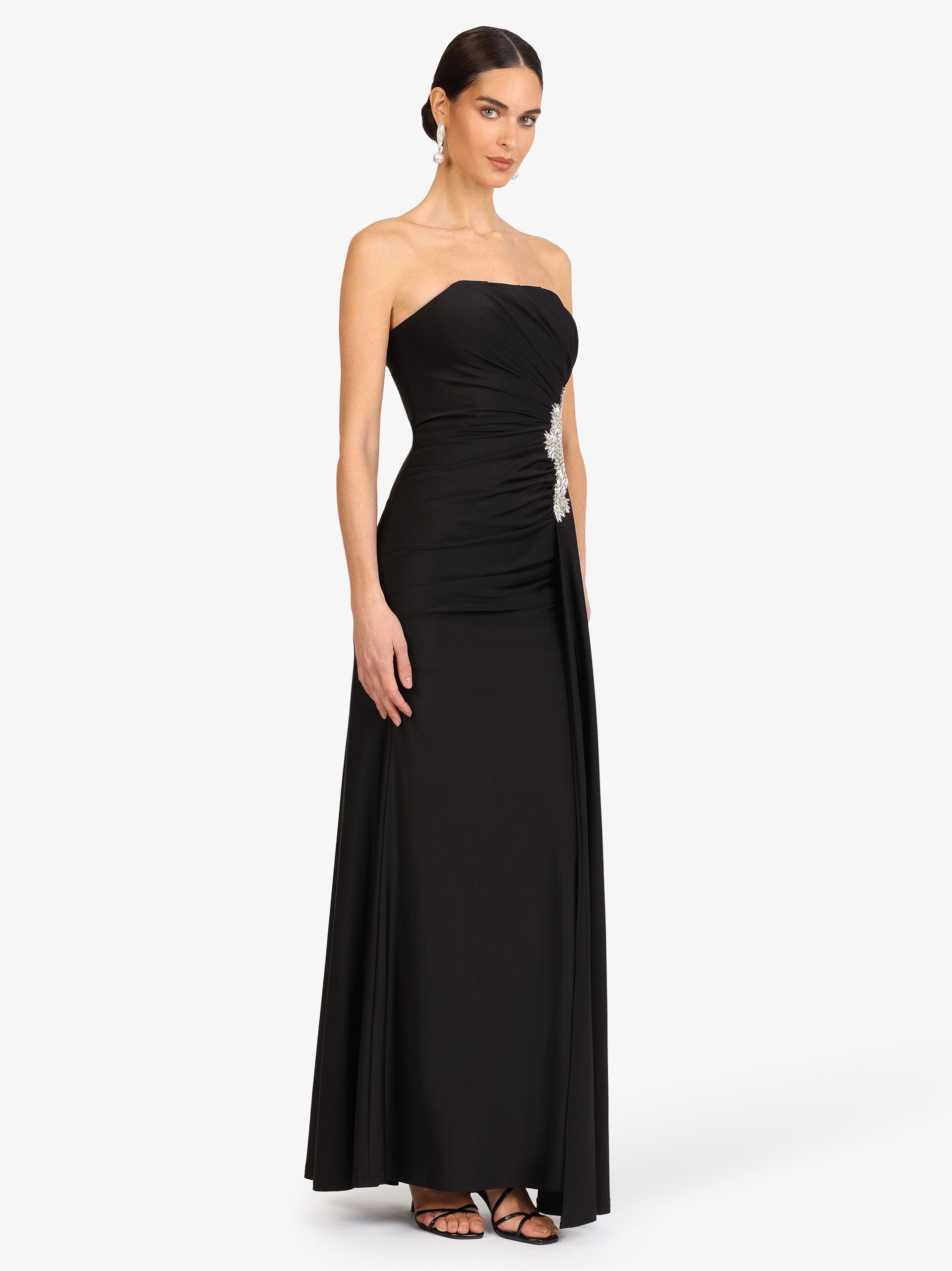 Kraimod Abendkleid mit Drapierung und Rücken-Schnürung