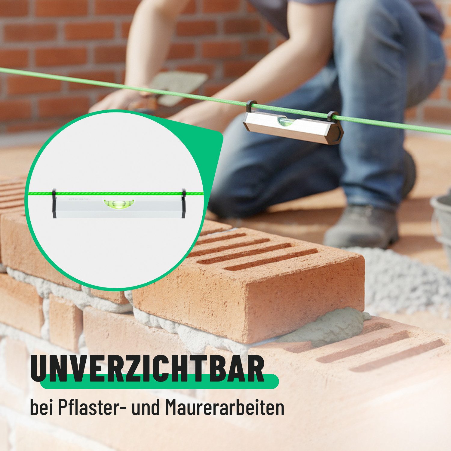 greate. Wasserwaage 2x Schnurwasserwaage aus Aluminium - Schnurwaage - Wasserwaage Schnur, (2 St)