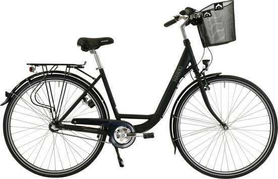 HAWK Bikes Cityrad »HAWK City Wave Premium Plus Black«, 3 Gang Shimano Nexus Schaltwerk