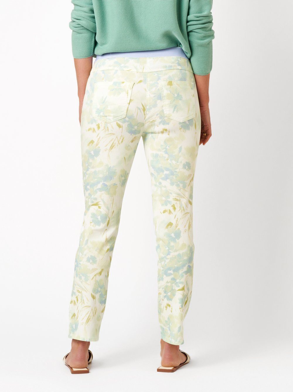 Relaxed by TONI Stretch-Hose Alice Slim 7/8 mit kreativem Blumenmuster