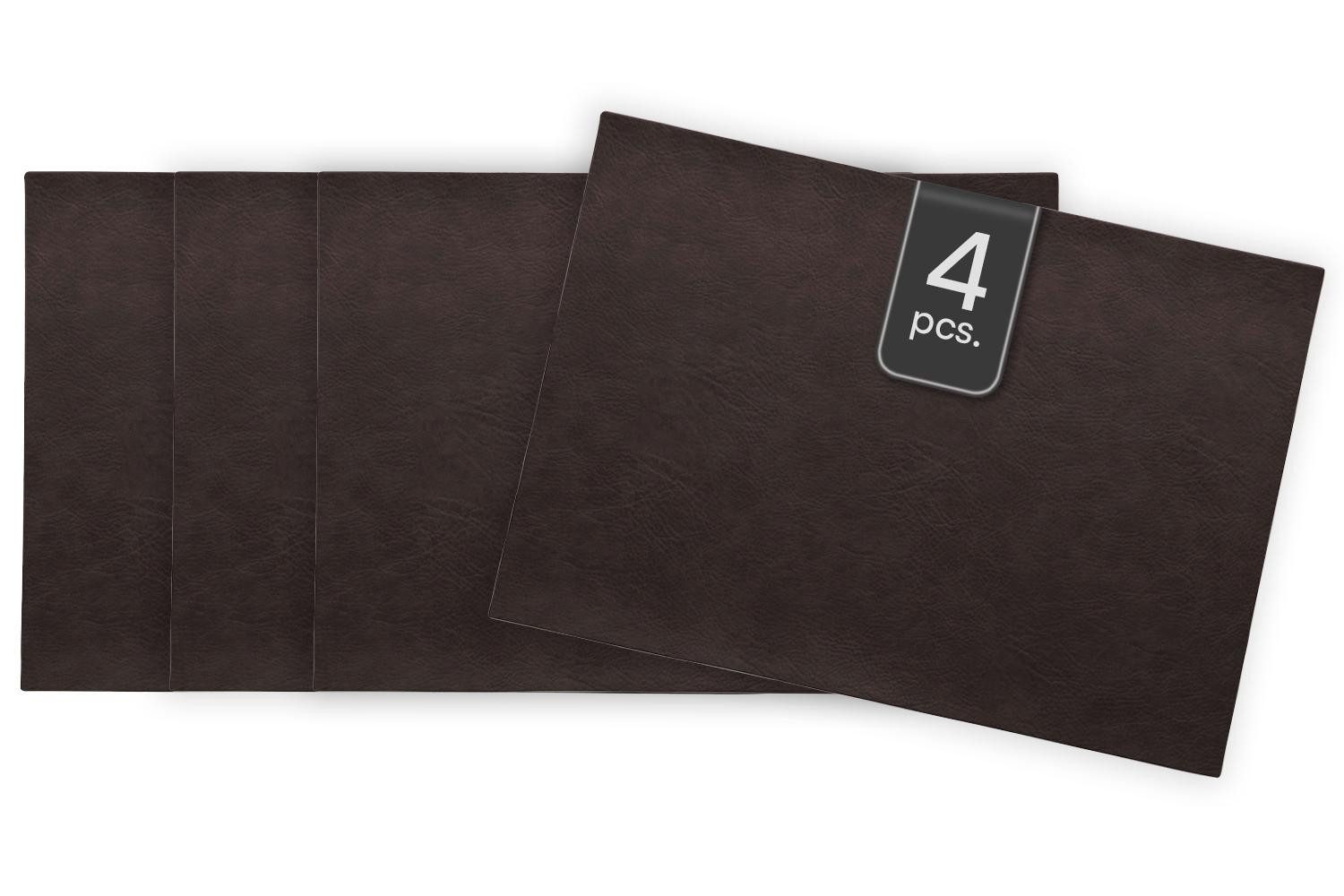 ASA SELECTION Platzset VEGAN LEATHER, Tisch-Sets, Dunkelbraun, B 33 cm, (4-St)