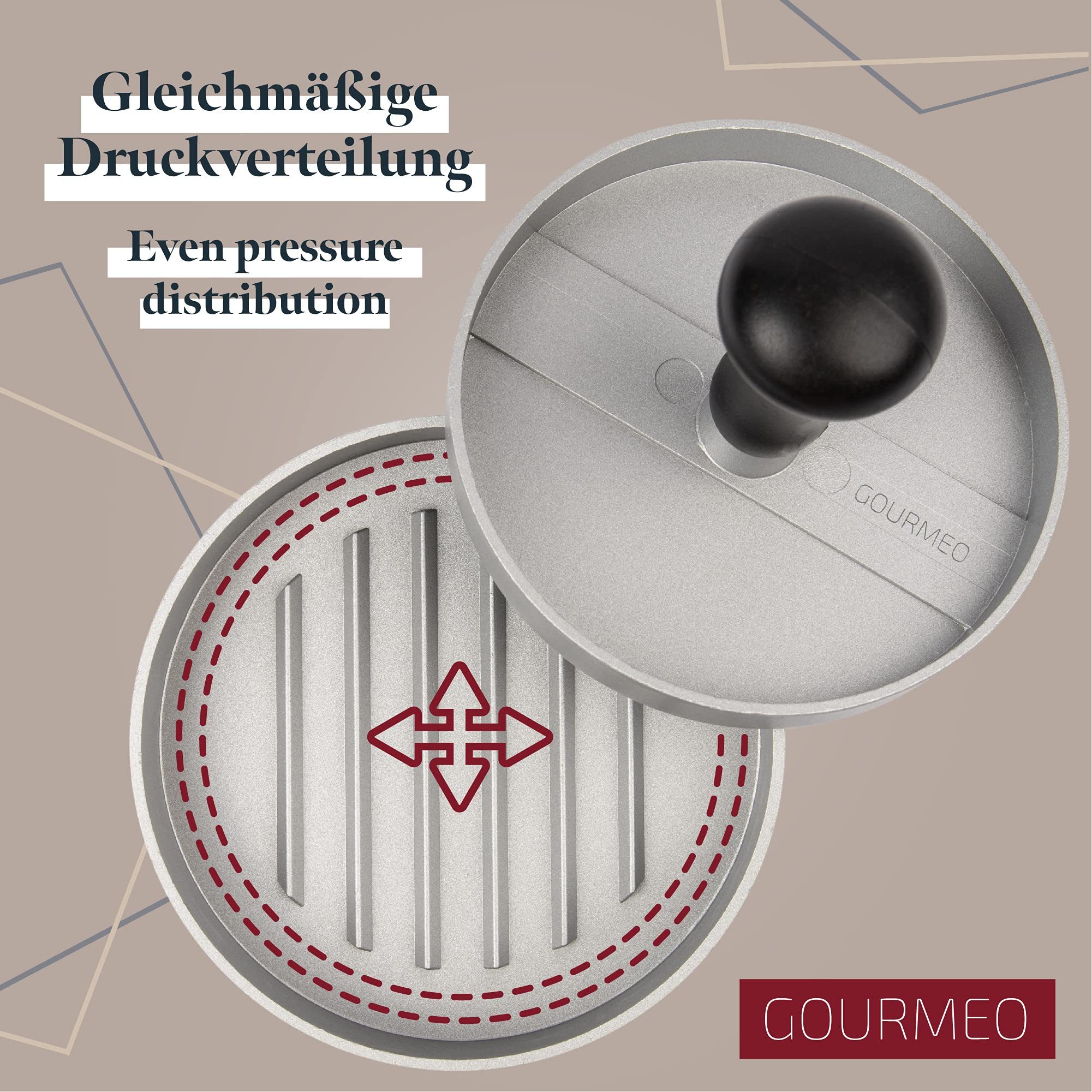GOURMEO Burgerpresse Burgerpresse aus Aluguss mit Antihaftpapier, Burger Maker, Aluminium – Bild 3 von 5