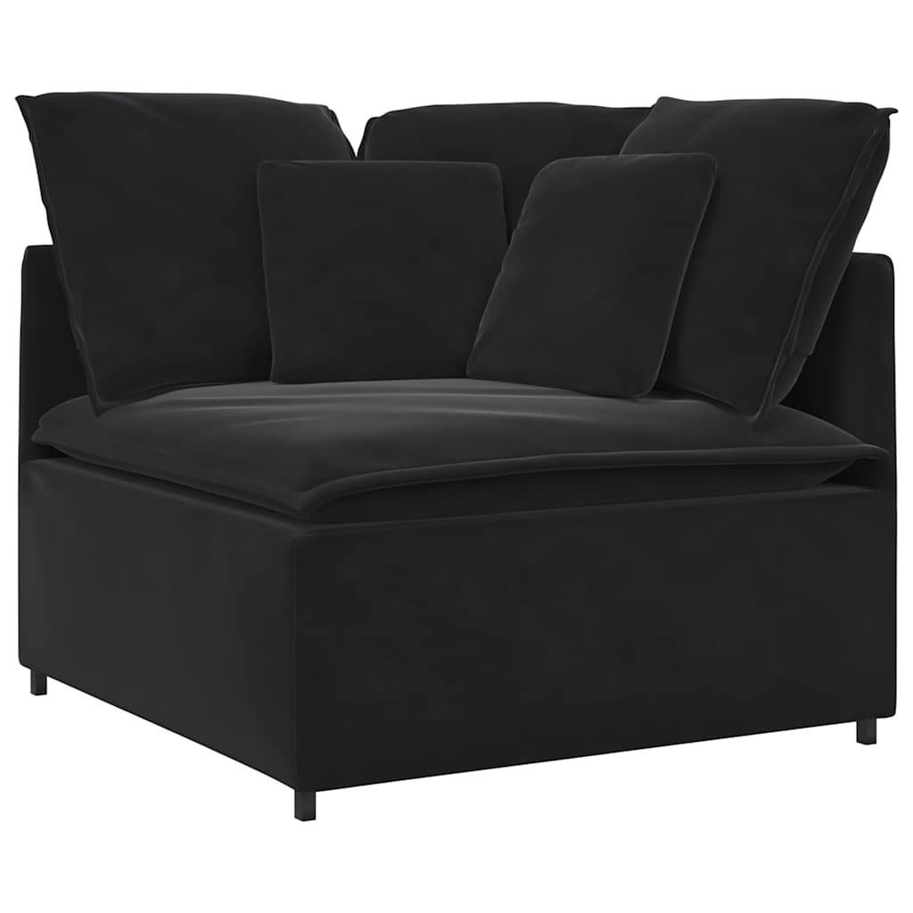 vidaXL Sofaelement Modulares Sofa Eckmodul mit Kissen Schwarz 100 cm