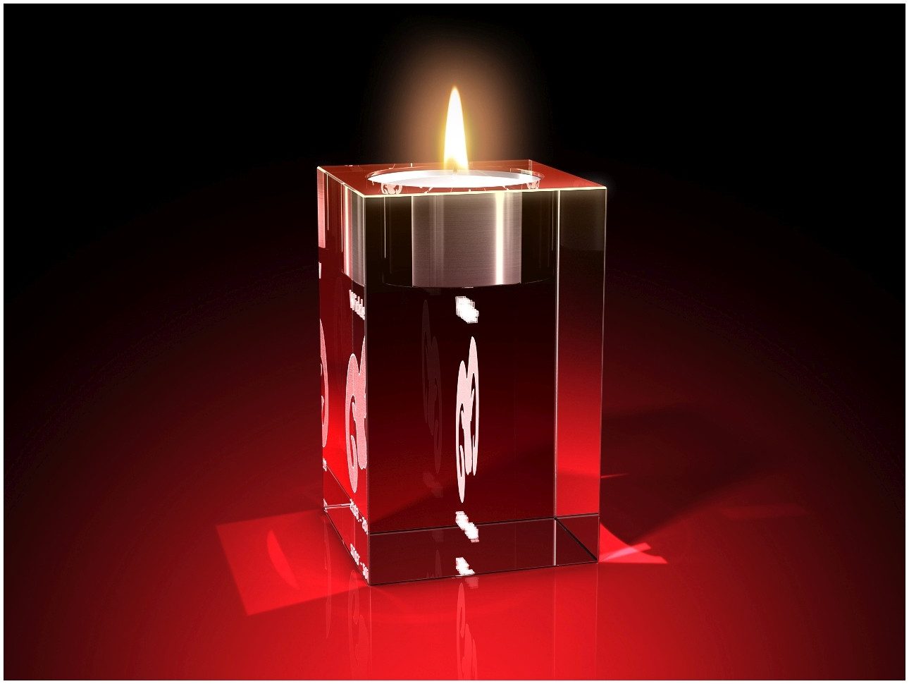 GLASFOTO.COM Teelichthalter Sternzeichen, Geburtstag, Geburtstagsgeschenk, 2D-Motive, Kristallglas
