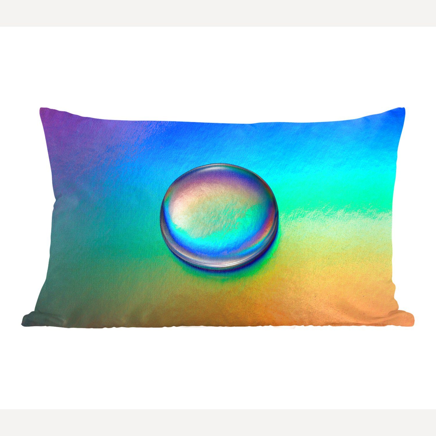 MuchoWow Dekokissen Regenbogen - Blasen - Wasser, Wohzimmer Dekoration, Zierkissen, Dekokissen mit Füllung, Schlafzimmer