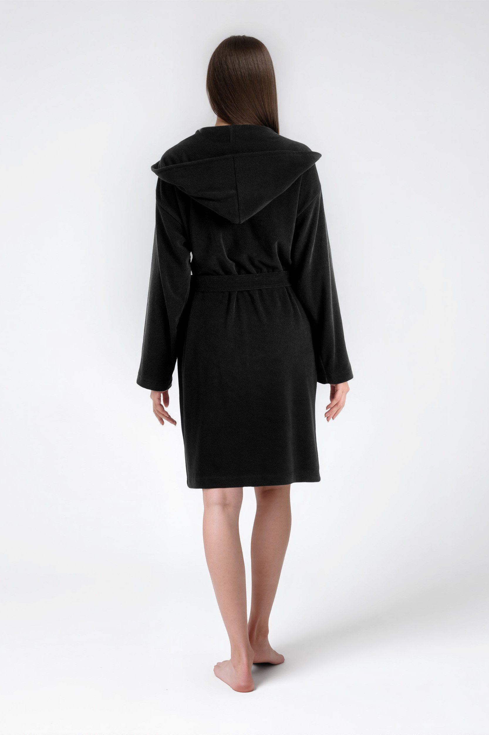 OTTO home Damenbademantel Sina, ideal für Sauna & Spa, Hotelbademantel, Morgenmantel, Kurzform, Wirkfrottee, Kapuze, Gürtel, einfarbiger Bademantel, kurz, hoher Baumwollanteil, XS-4XL