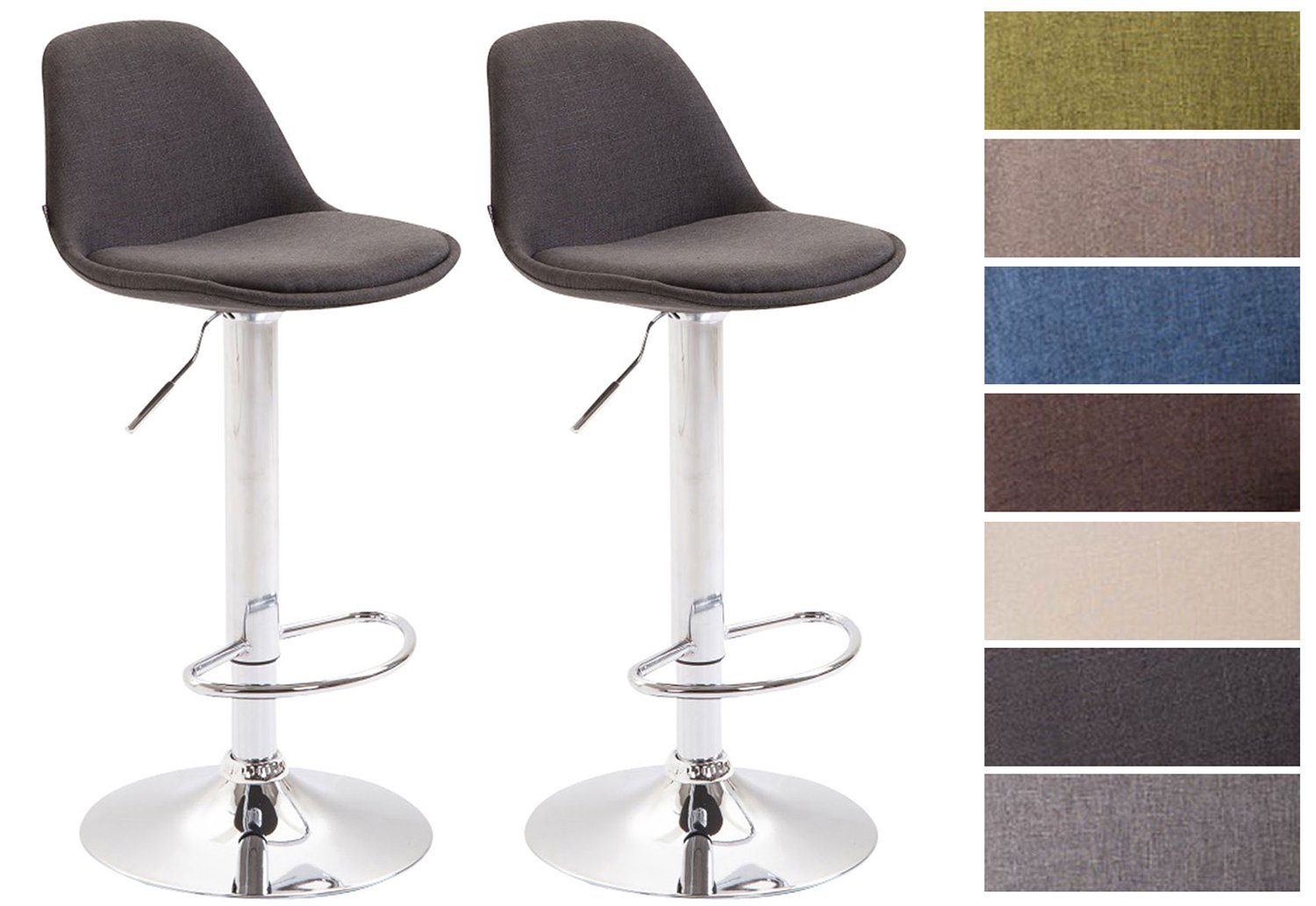 CLP Barhocker Kiel Stoff (2er Set, 2 St., 2er), drehbar mit Höhenverstellung
