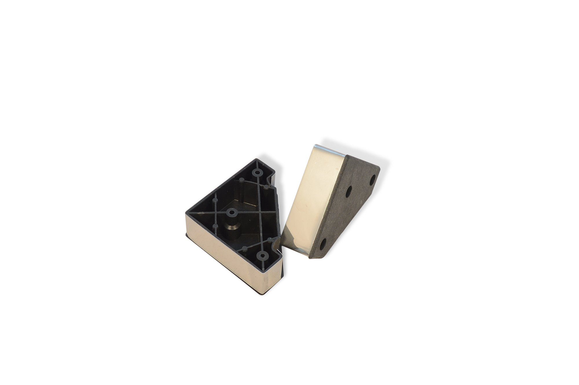 B&B Möbelfuß Polsterfuß Möbelgleiter Möbelfüße Kunststoff Chrom 83x83, (2-St)