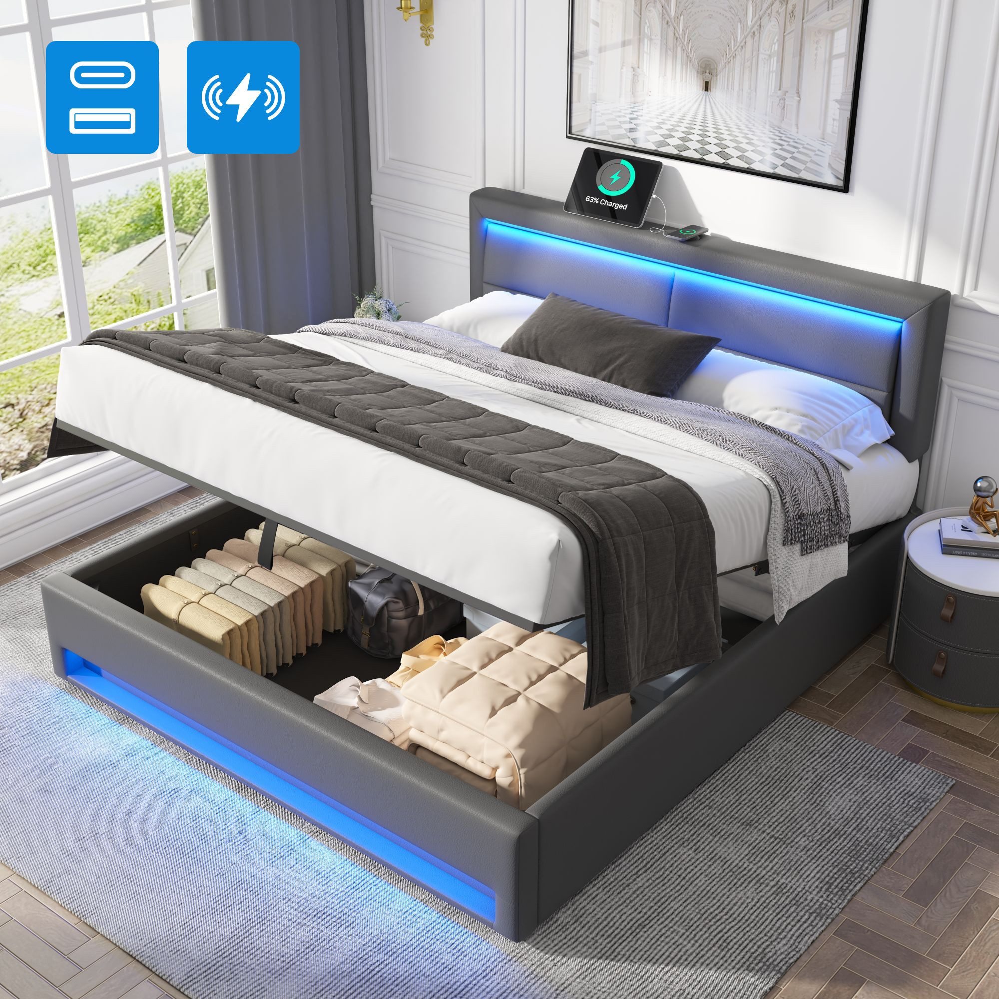 HAUSS SPOLE Polsterbett 160x200cm, mit USB-Anschluss, günstig online kaufen