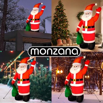 monzana Weihnachtsmann, Aufblasbarer XL 180cm LED Beleuchtet Befestigungsmaterial IP44 Außen