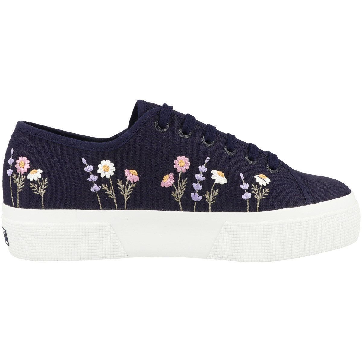 Superga 3740 Platform Flower Embroidey Leggera Damen Sneaker Turnschuhe, Sportschuhe, Freizeitschuhe, Halbschuhe, Schnürschuhe