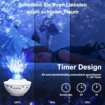 GelldG Projektionslampe LED-Sternenhimmel Projektor Lampe, Wasserwellen Galaxy Projektor