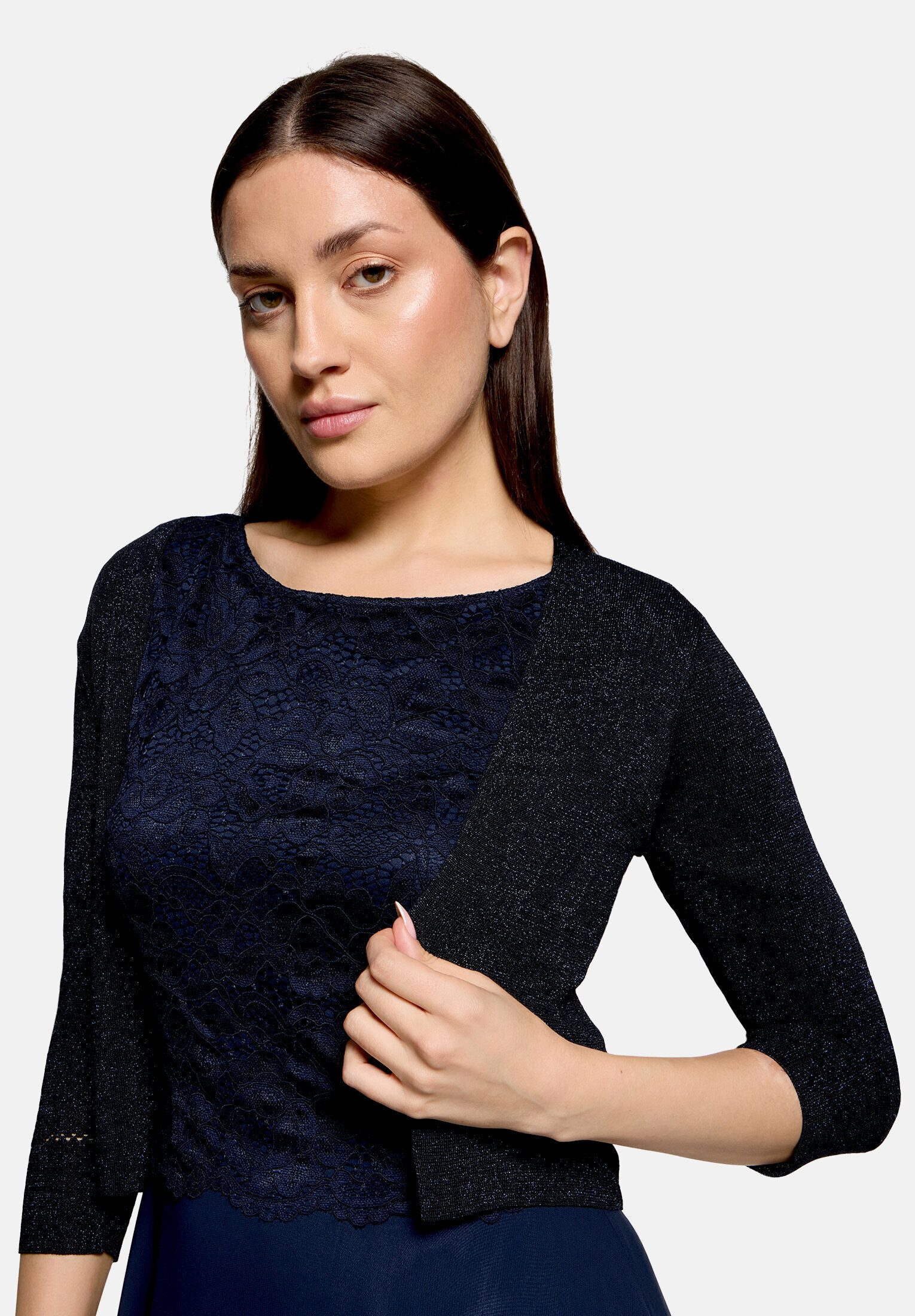 Vera Mont Strickjacke Damen ohne Verschluss (1-tlg) Glitzer