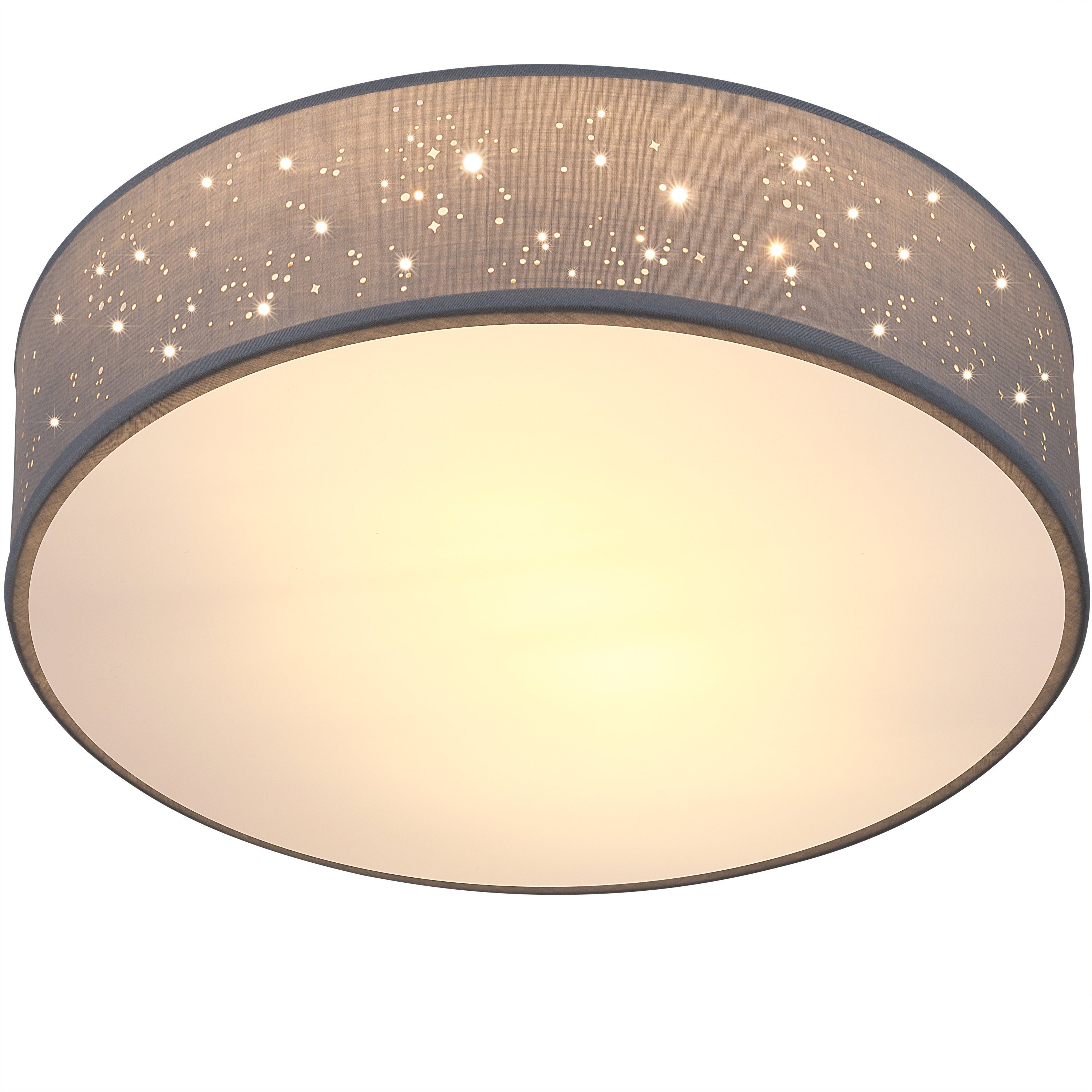 monzana Deckenleuchte, Deckenlampe, Leuchtmittel nicht inklusive,  Sternenhimmel Rund Stoffschirm 30 cm 1-Flammig E27 Modern