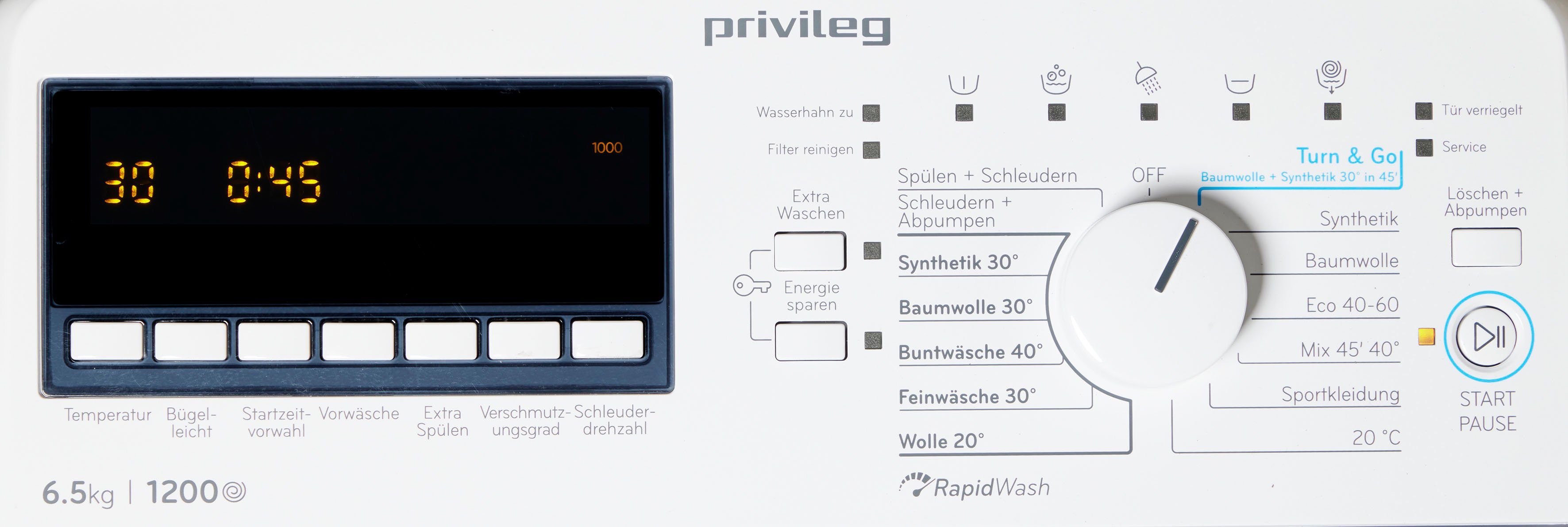 Privileg Waschmaschine PWT N, 6,5 kg, U/min Toplader 1200 C6512P