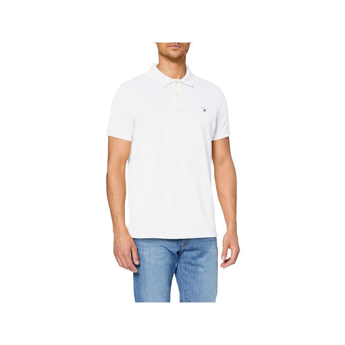 Gant Poloshirt weiß regular (1-tlg)