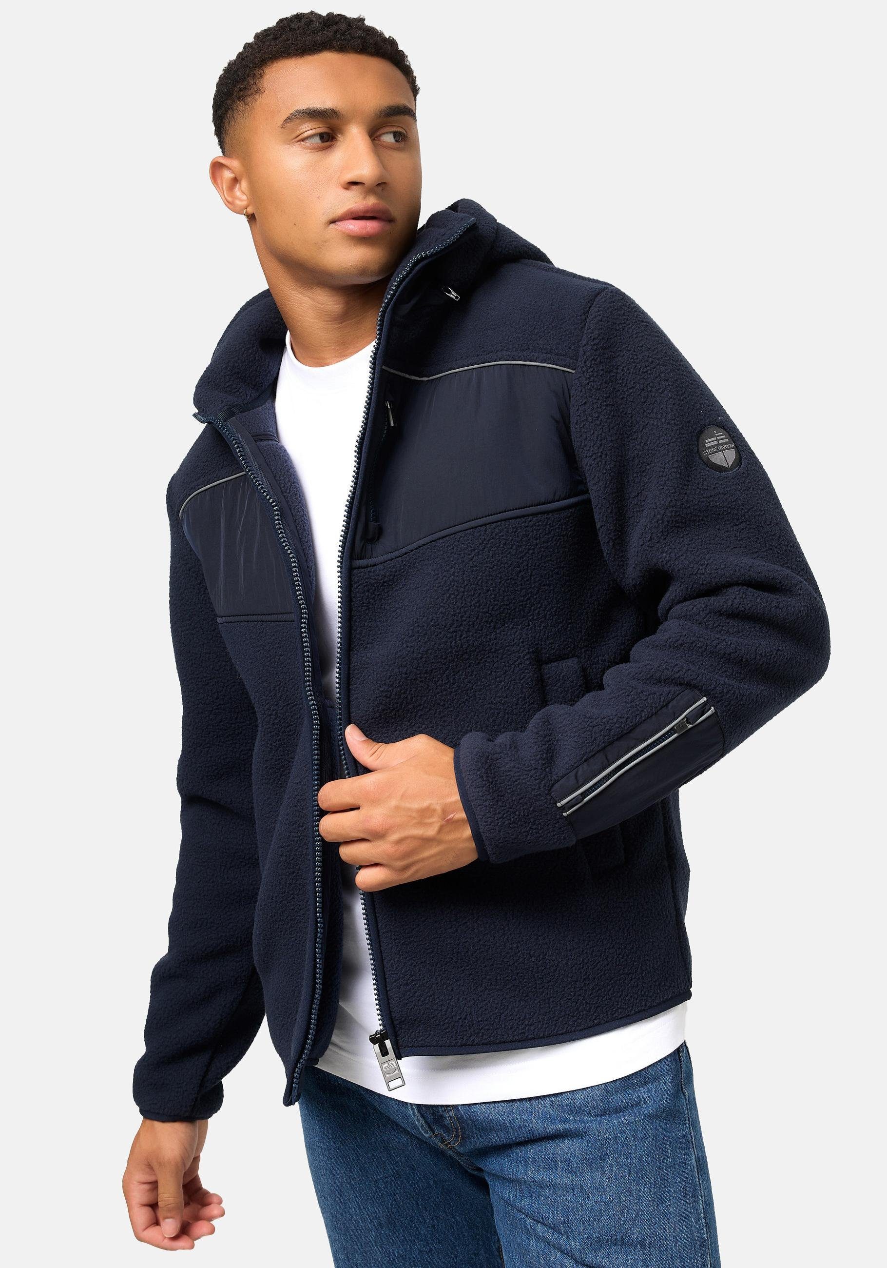 Stone Harbour Fleecejacke Illian Sportliche Herren Fleece-Outdoorjacke mit Kapuze