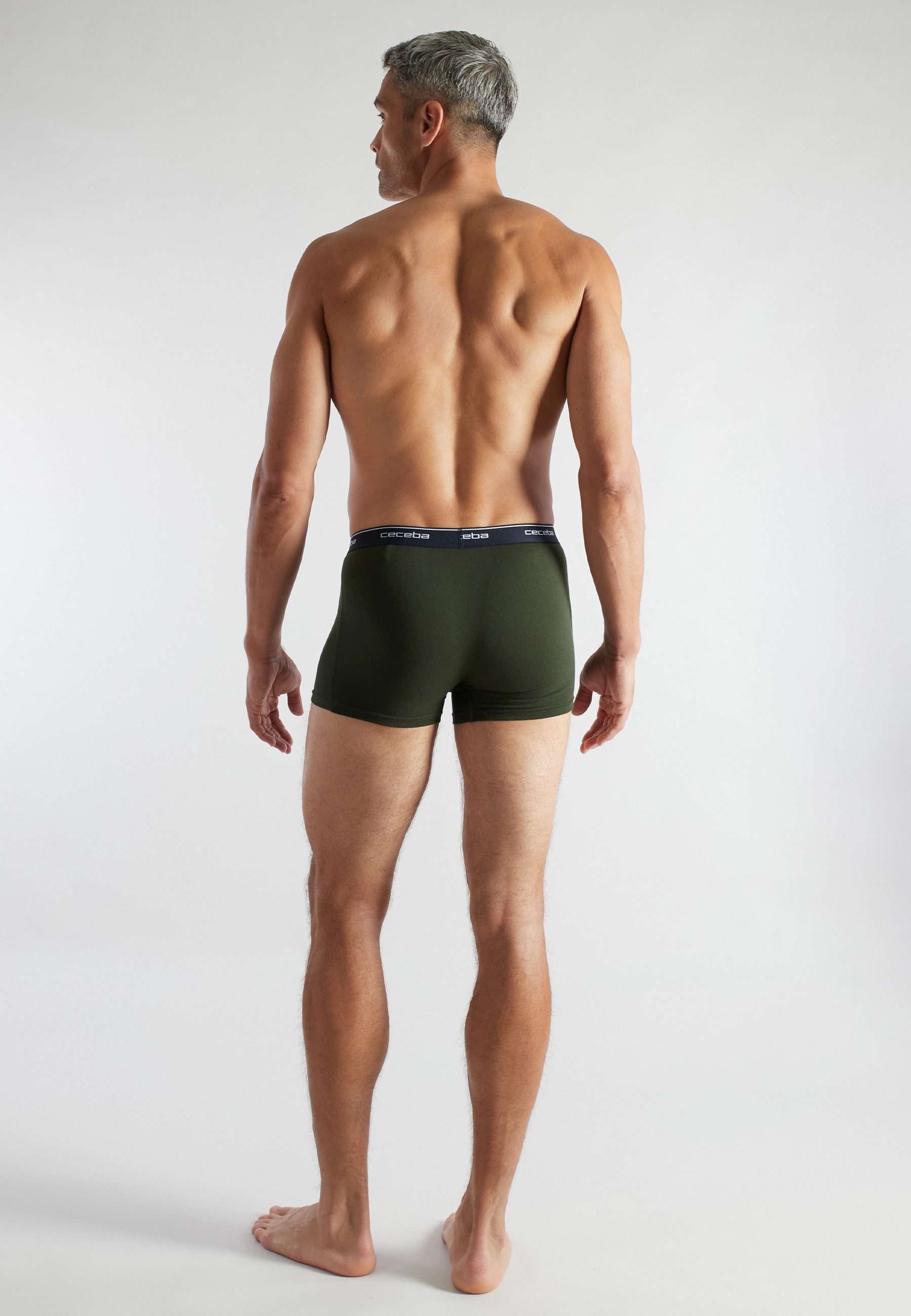 CECEBA Boxershorts CECEBA Herren Pants grün uni 2er Pack (2-St)