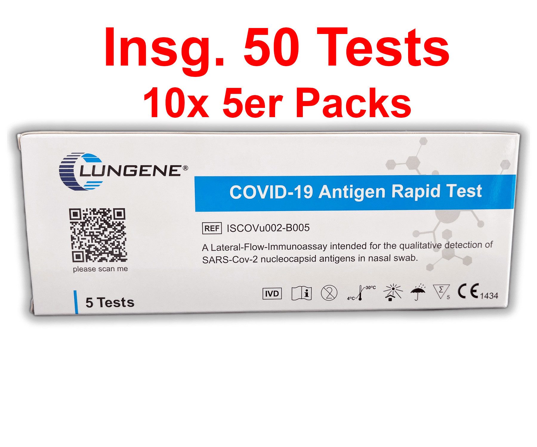 CLUNGENE PSA-Schnelltest Clungene® LAIEN 5er Antigen Test - COVID-19 Schnelltest (Nasal Swab) -