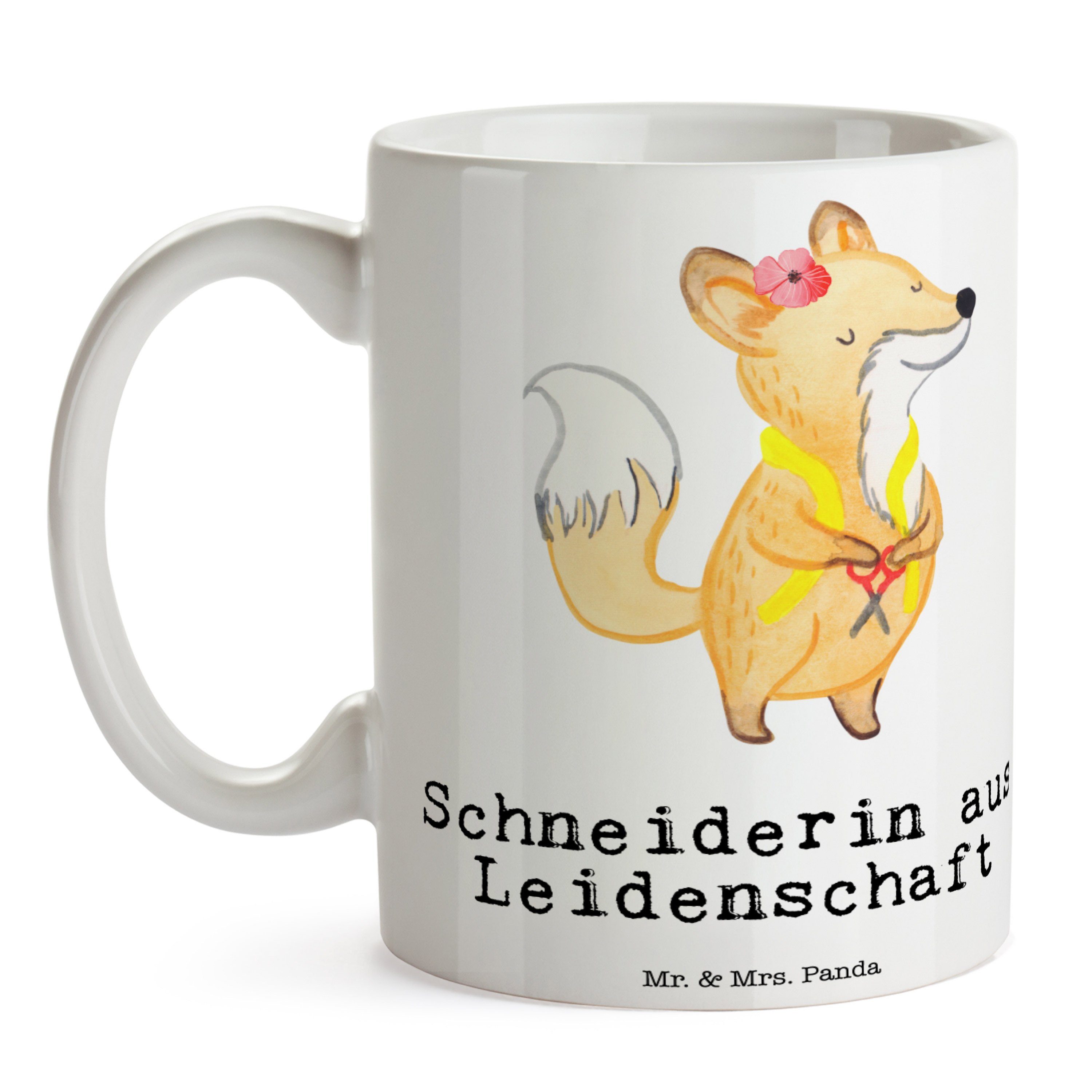 aus Panda Mr. - Keramik Geschenk - Mrs. Arbei, Geschenk, Tasse Leidenschaft & Tasse, Schneiderin Weiß