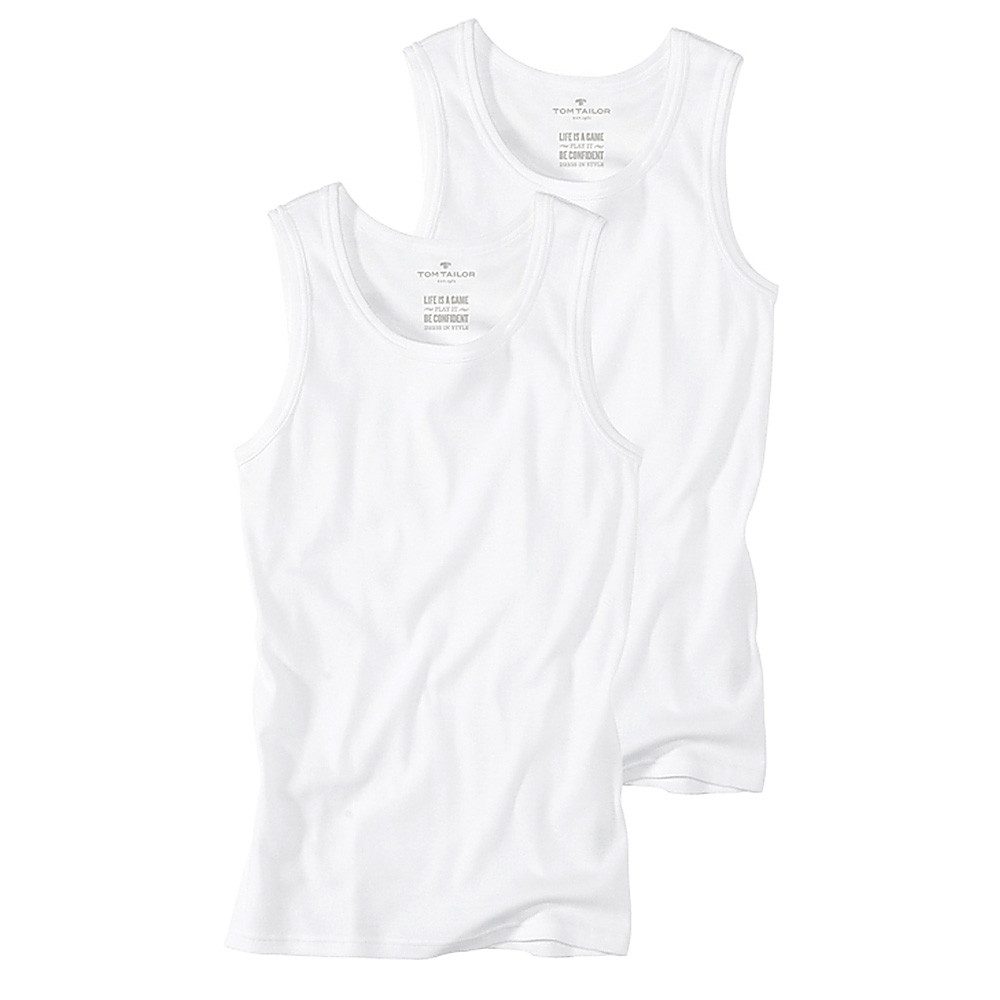 TOM TAILOR Unterhemd Tank Top Multipack (Sparset, 2-St., 2er Pack) Double Rib gestrickt für perfekten Sitz & Tragekomfort