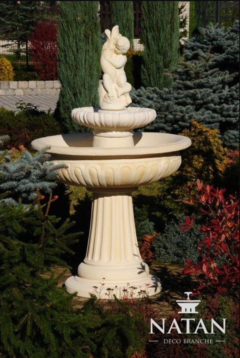 JVmoebel Skulptur Springbrunnen Froschbrunnen Brunnen Fontaine 154cm Gartenbrunnen