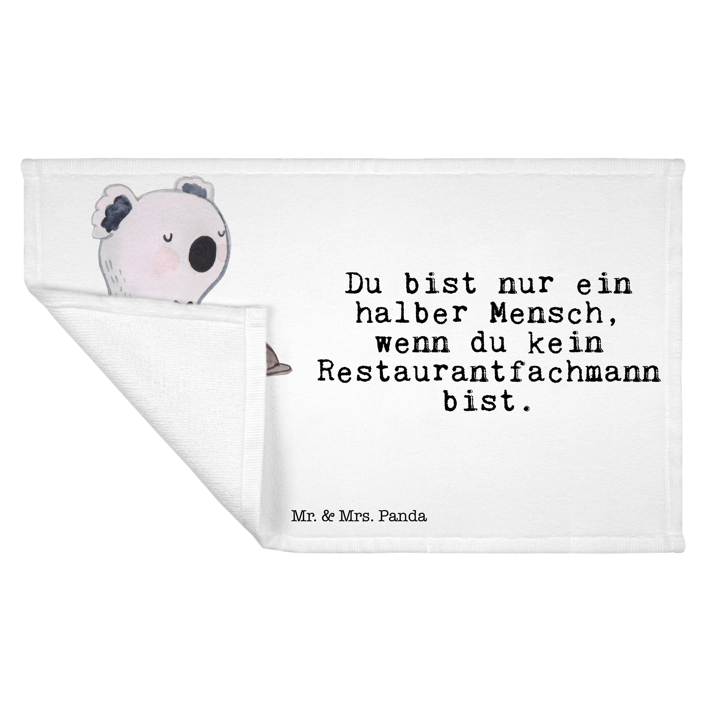 Mr. & Mrs. Panda Handtuch Restaurantfachmann mit Herz - Weiß - Geschenk, Abschied, Gästetuch, A, (1-St)