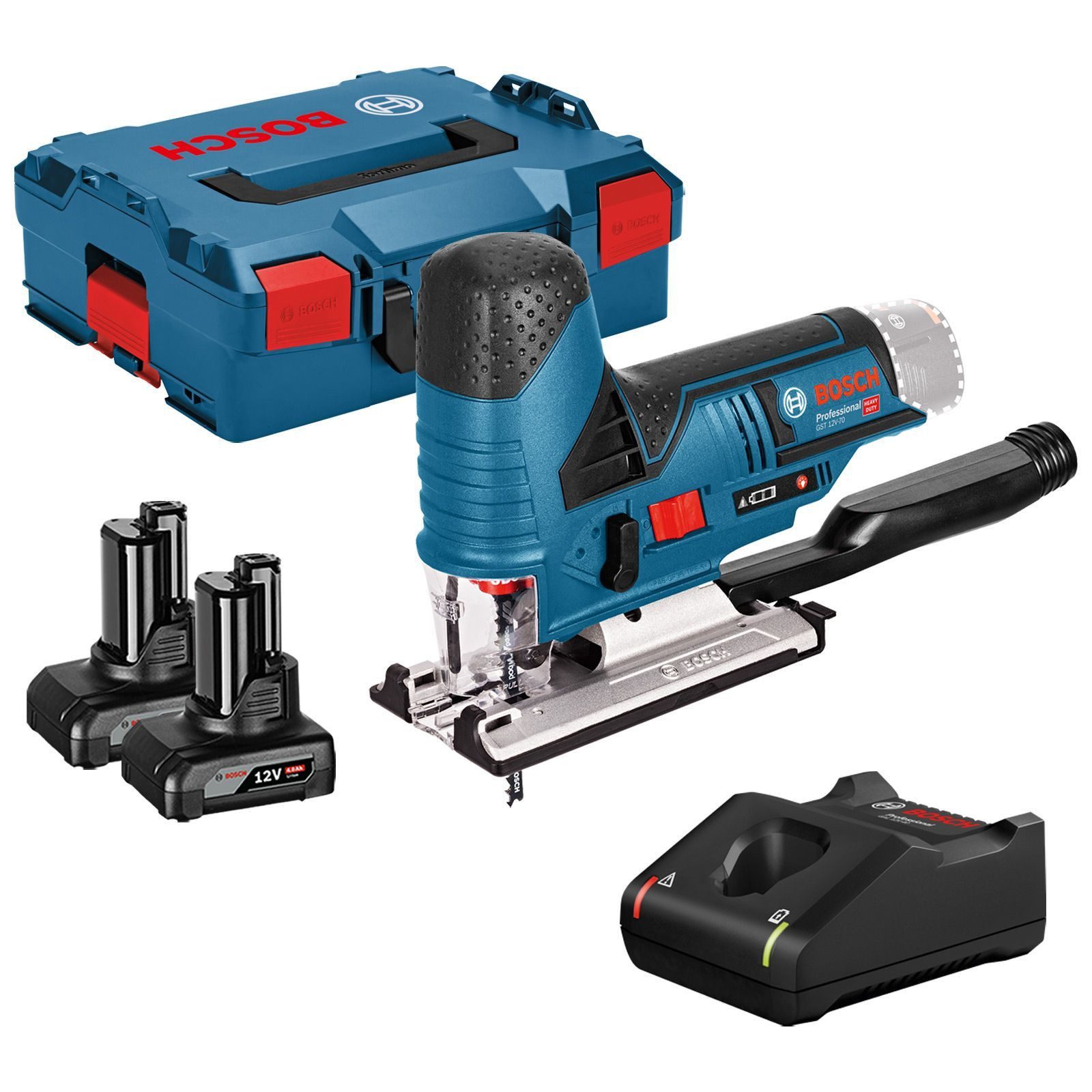 BOSCH Akku-Stichsäge Bosch Akku-Stichsäge GST 12V-70 / 2x 4,0 Ah Akku + Ladegerät in L-Boxx