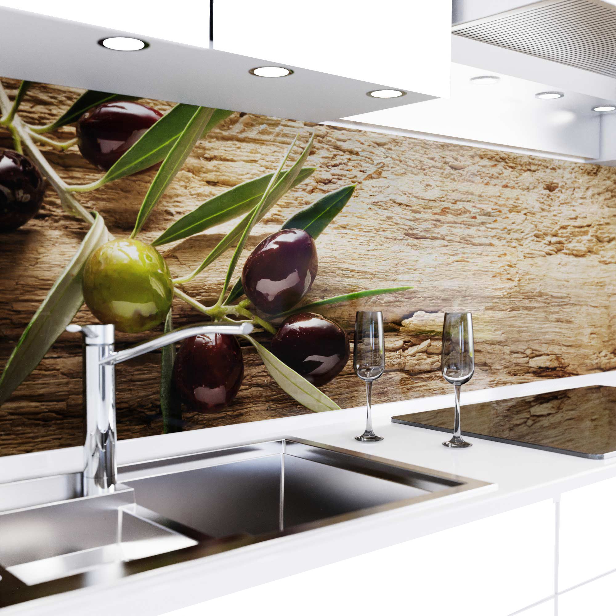 danario Küchenrückwand Folie selbstklebend - Matt - Spritzschutz Küche - versteift & robust