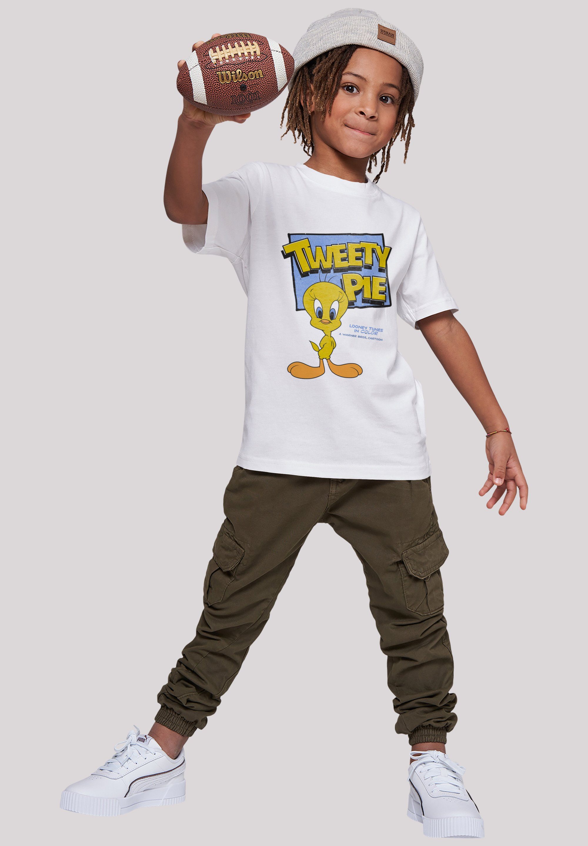 Unisex Tweety Merch,Jungen,Mädchen,Bedruckt Kinder,Premium Tunes F4NT4STIC weiß Looney T-Shirt Pie Classic