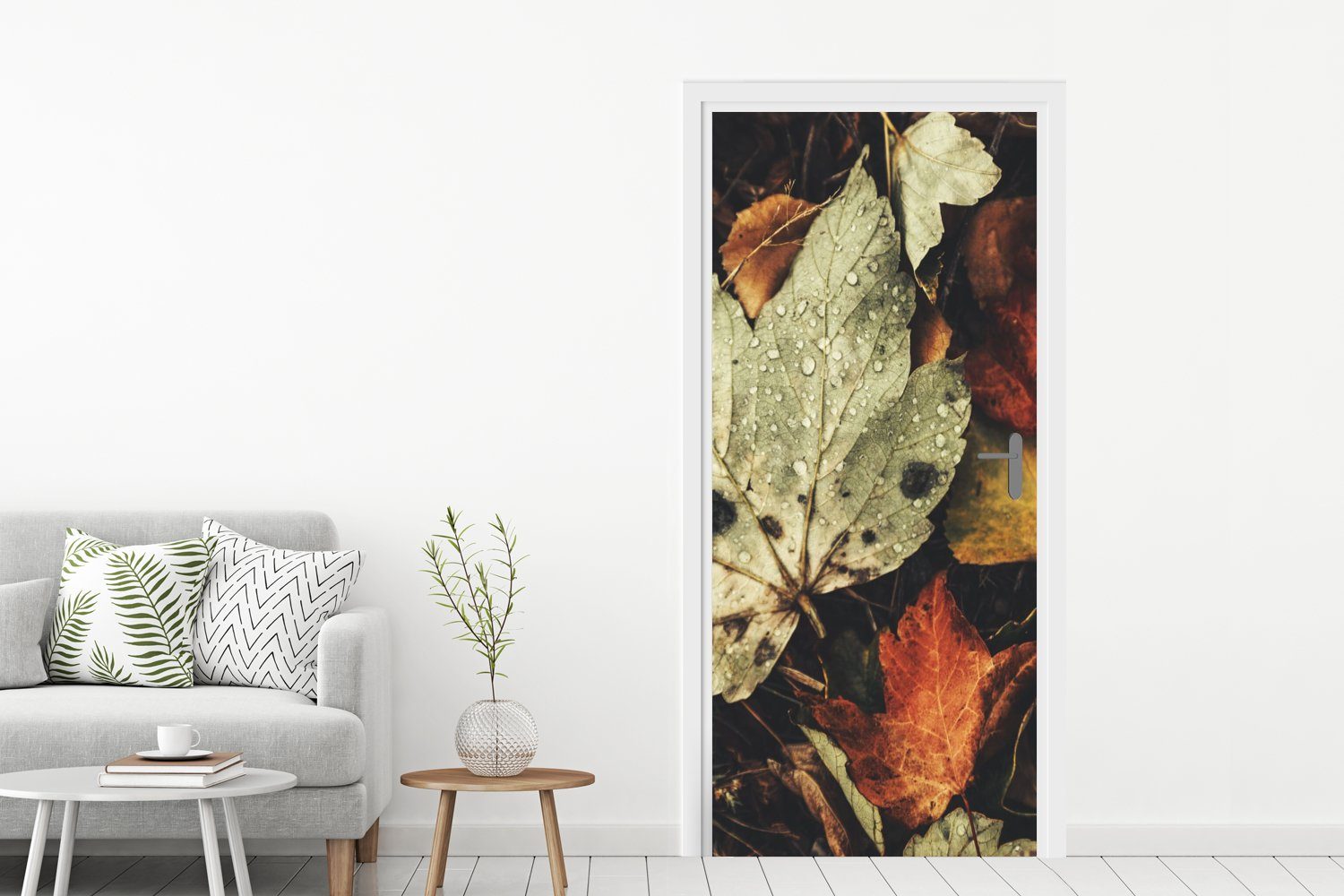 MuchoWow Türtapete Herbstblätter - Herbst - 75x205 Tür, Jahreszeiten Matt, St), (1 Fototapete bedruckt, Türaufkleber, Natur, für cm 