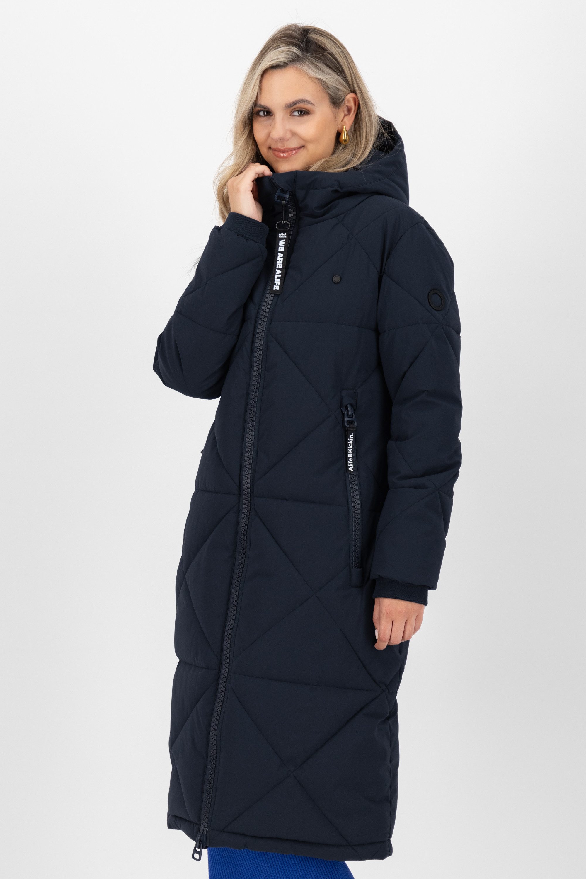 Alife & Kickin Winterjacke Damen EnyaAK A Figurnah geschnittener Wintermantel mit 2-Wege Reißverschluss