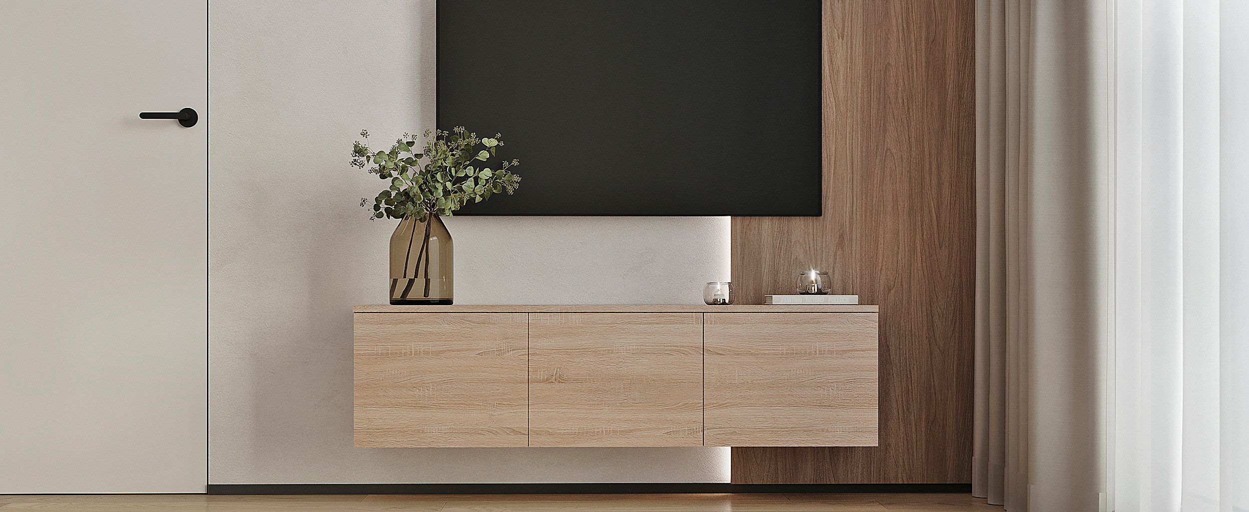 KOMTO Wandregaltisch KOMTO TV Lowboard Hängend – TV Unterschrank, Sideboard für Wohnzimmer