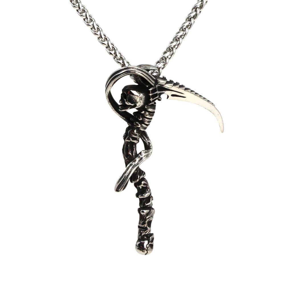 Kette mit Anhänger Lederkette Edelstahlkette 316L TODES SENSE