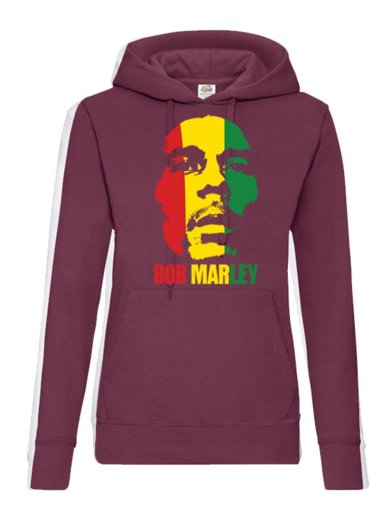 Blondie & Brownie Hoodie Damen Hoodie Bob Marley Legende Portrait Print Kapuze Freizeit look (Einzelstück, Einzelartikel)