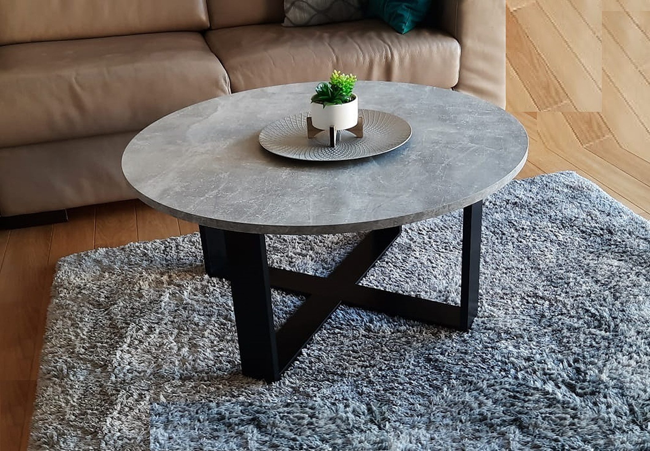 designimpex Couchtisch Design DA-333 rund Wohnzimmertisch Tisch 86 x 42 cm günstig online kaufen