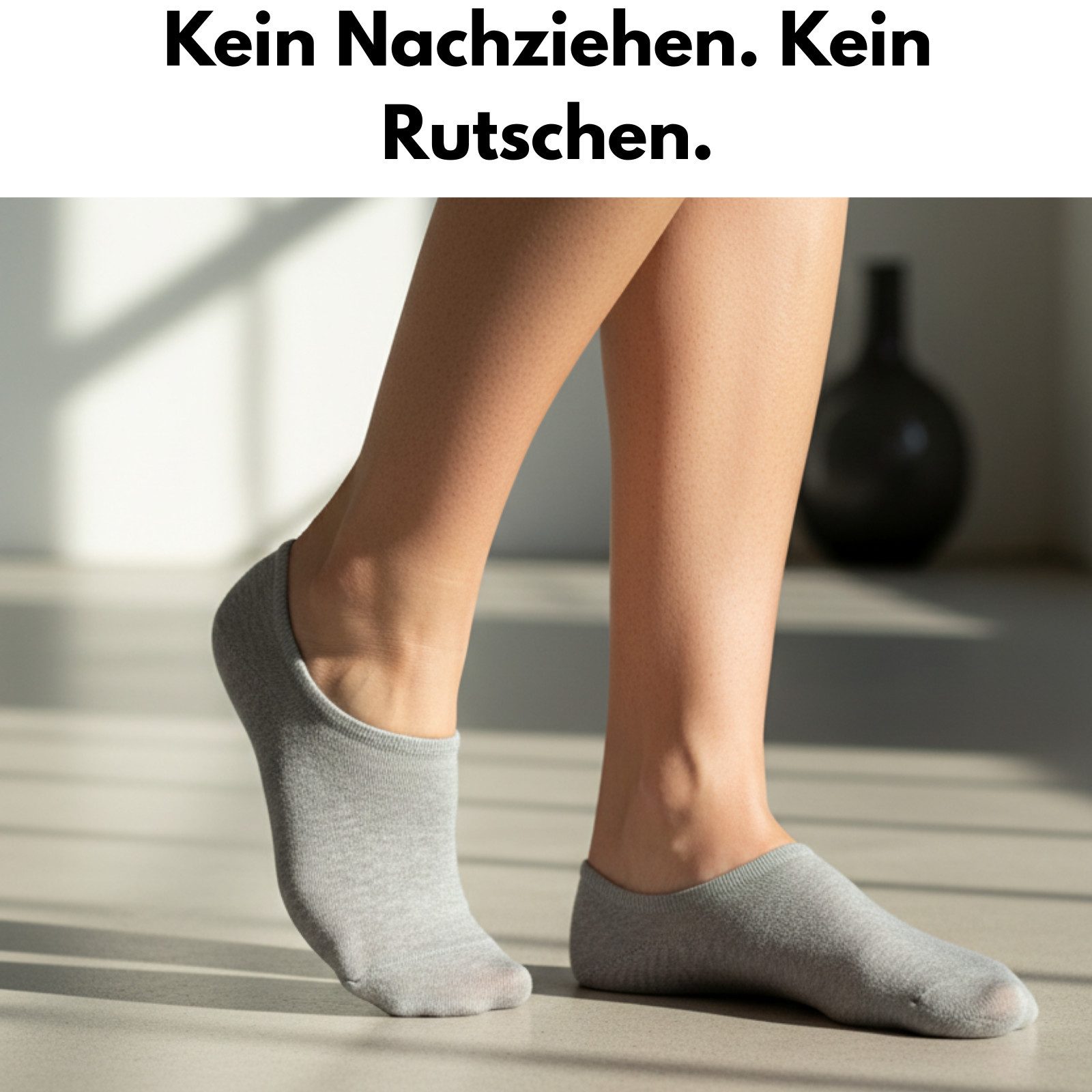 sockenkauf24 Füßlinge 10 Paar Premium Füßlinge Sneaker Socken Damen Herren Baumwolle (10-Paar) invisible Socks ohne Naht mit Silikonpad gegen Verrutschen - 7010 – Bild 5 von 5