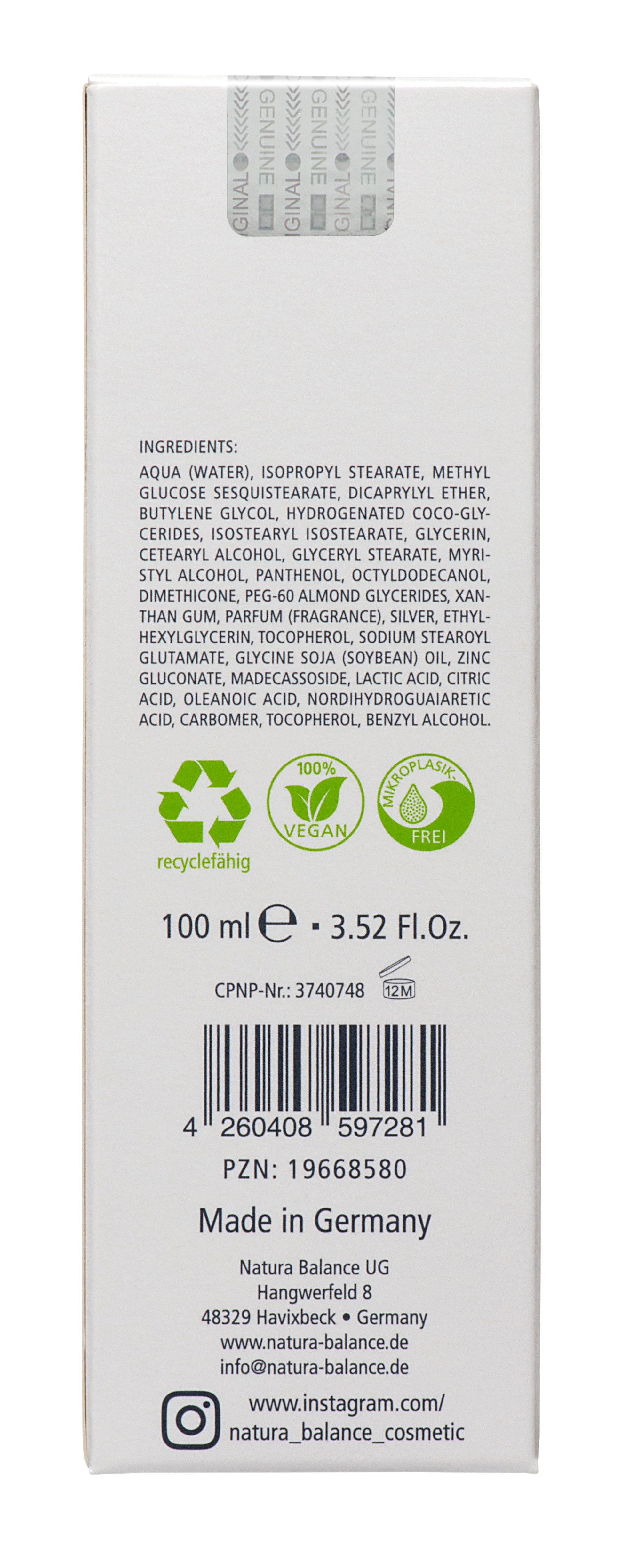 Natura Balance Gesichtsemulsion Gesichtscreme Mikrosilber 100ml Microsilver Cream Soft Microsilber