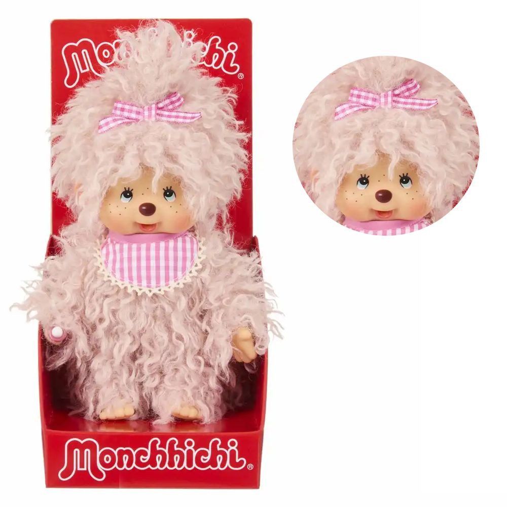 Monchhichi Plüschfigur Mädchen Fluff Pink 20 cm Monchhichi Puppe Fashion