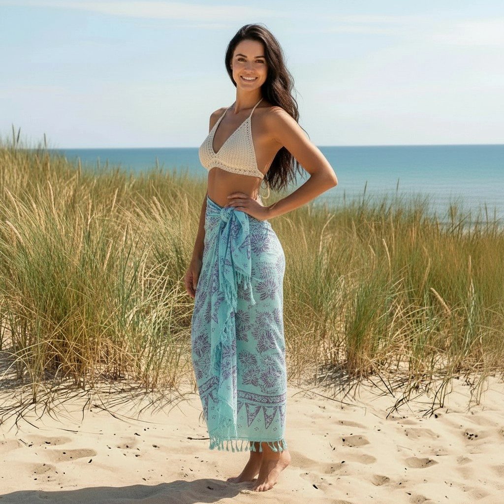 Guru-Shop Sarong Bali Batik Sarongkleid, Wickelrock, Sarong,..