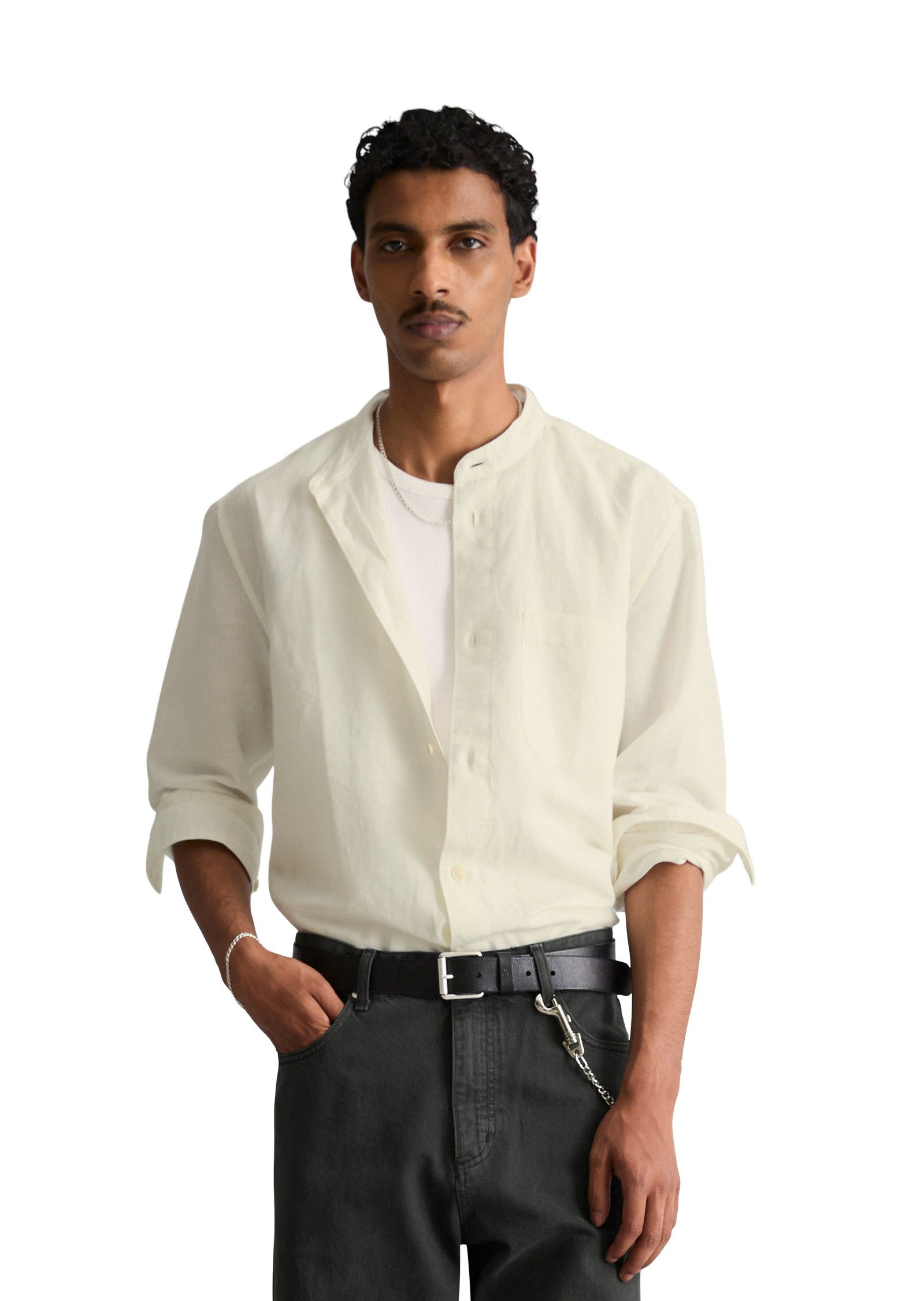 Marc O'Polo DENIM Langarmhemd aus Leinen und Bio-Baumwolle