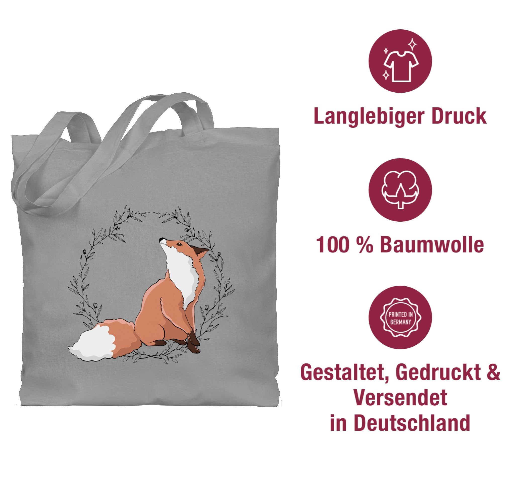 Umhängetasche Fuchs Shirtracer Gechenk, Hellgrau Zubehör Tiere 2 Fox