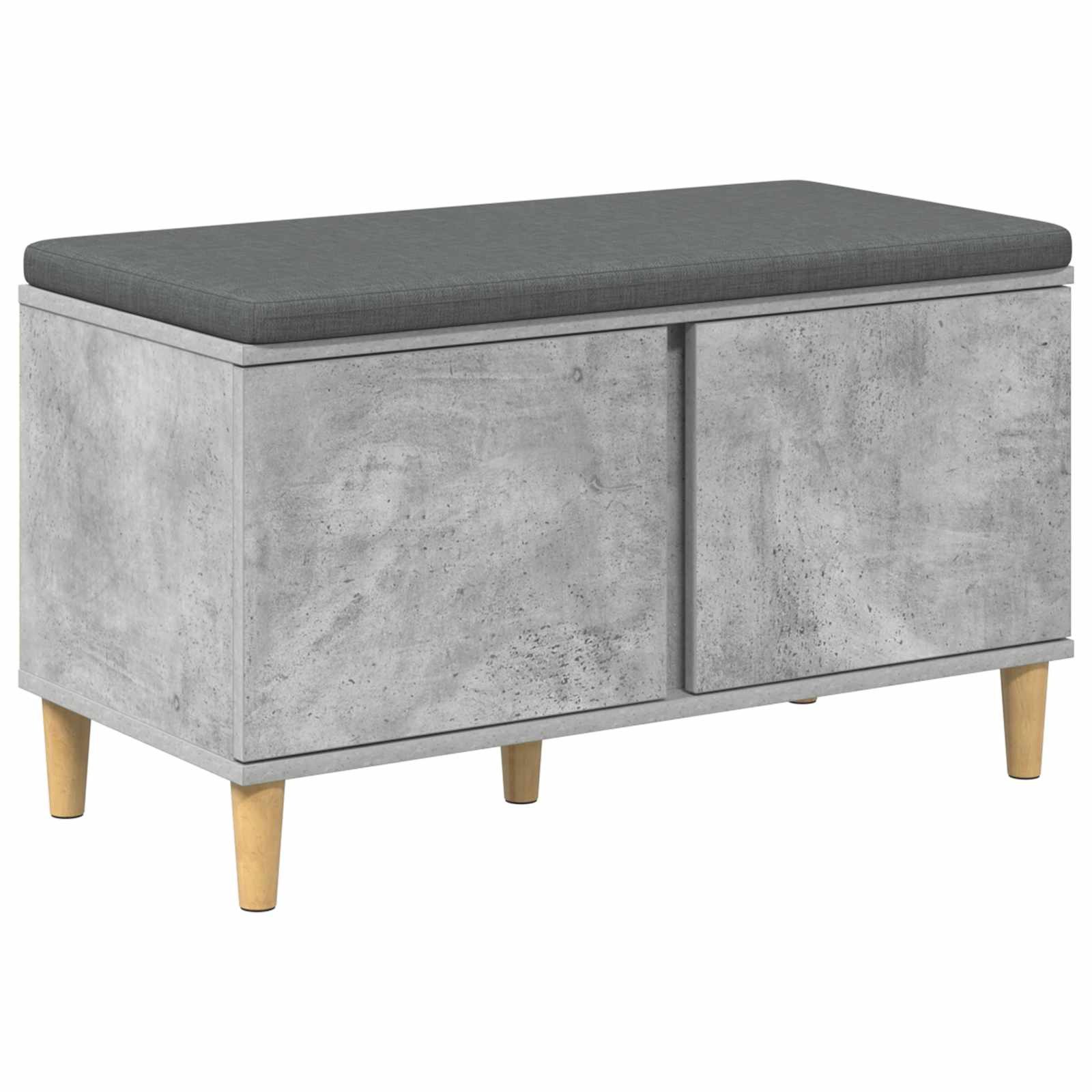 vidaXL Sitzbank Flurbank mit Kissen mit Speicher Betongrau 80 x 38 x 46 cm (1-St)
