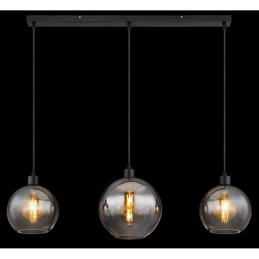 GLOBO LIGHTING Pendelleuchte, Leuchtmittel nicht inklusive, Hängeleuchte Pendelleuchte Deckenlampe Esszimmerlampe Glas Rauchfarbe