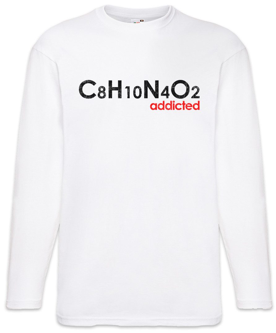 Langarmshirt Caffeine Addicted Langarm T-Shirt Koffein Süchtig Kaffee Molekül