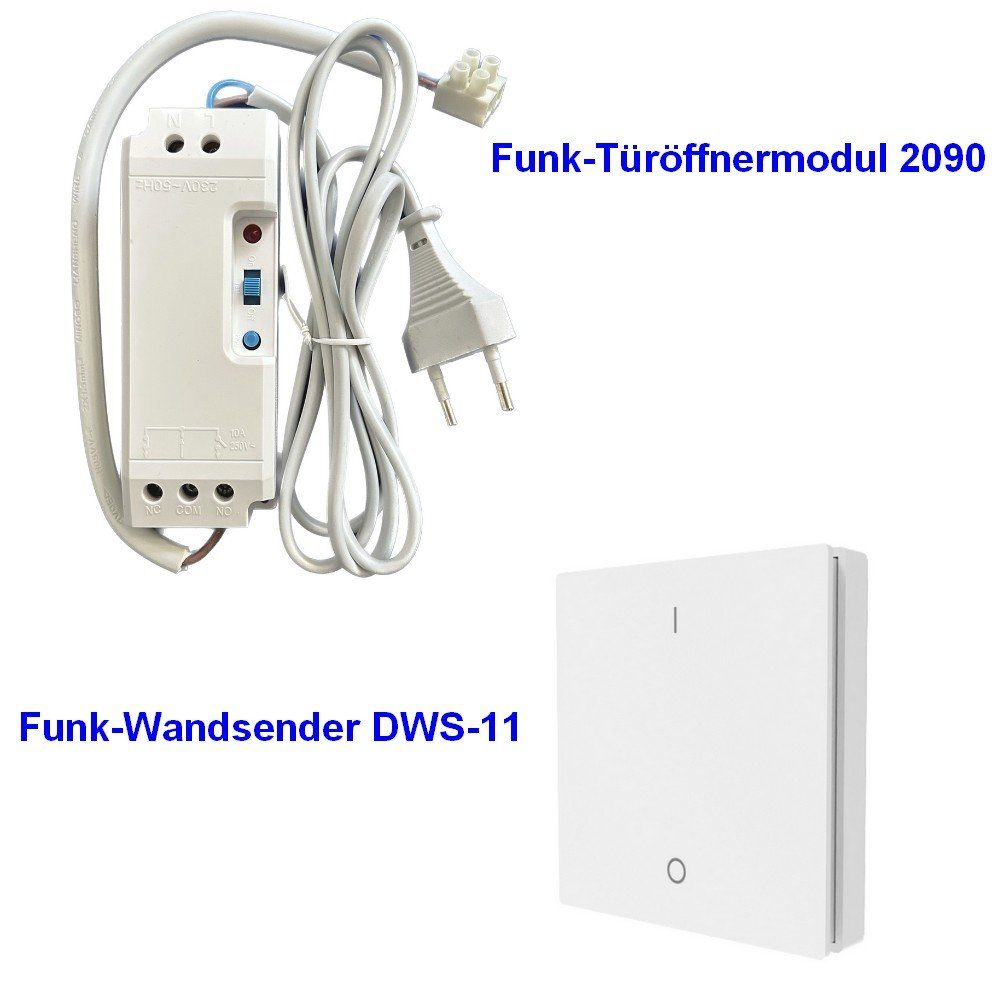 DIW-Funk Türöffner DIW-Funk Türöffner Modul DFTO-2090-W mit Funk-Wand-Sender DWS-11, 230 V, Spar-Set, 2-tlg., Komplett-Set, Funkgesteuert