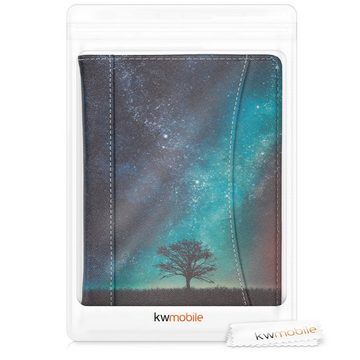 kwmobile E-Reader-Hülle Schutzhülle für Kobo Aura H2O Edition 2, Vorderfach Handschlaufe - Galaxie Baum Wiese Design