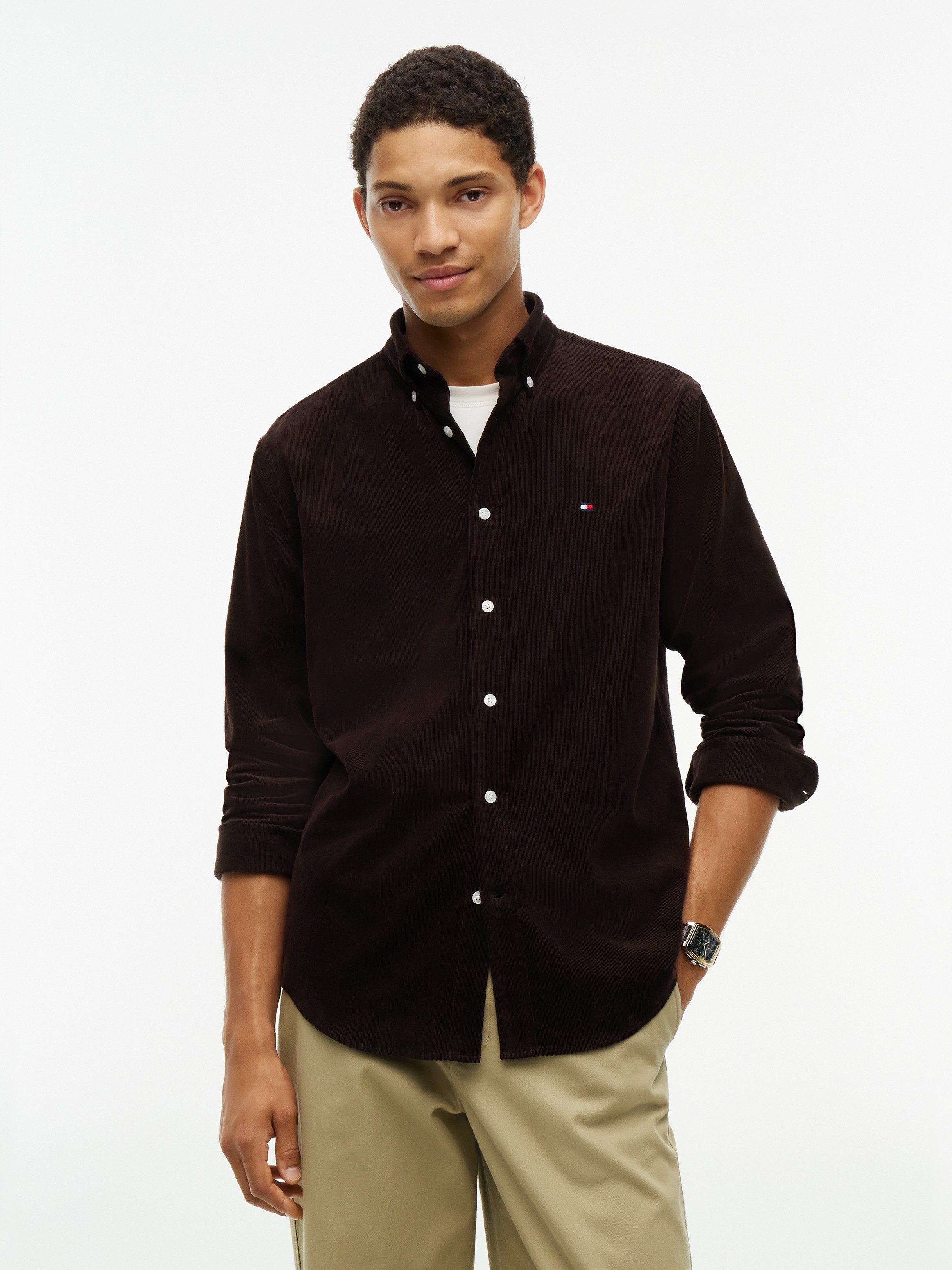 Tommy Hilfiger Langarmhemd SOLID CORDUROY SHIRT Regular Fit Cord