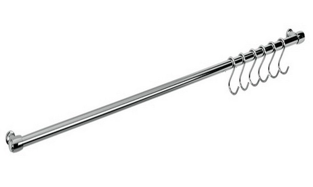 Metaltex Küchenorganizer-Set Haängeleiste Hakenleiste Küchenhelfer Wandleiste 58 oder 78 cm, (verchromt, hochglänzend), erweiterbar, mit 6 Haken inklusive Montagezubehör